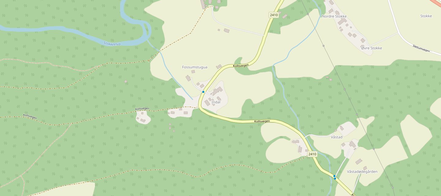 Kart over Indal gård i Kollsvegen 649 på Gjøvik
